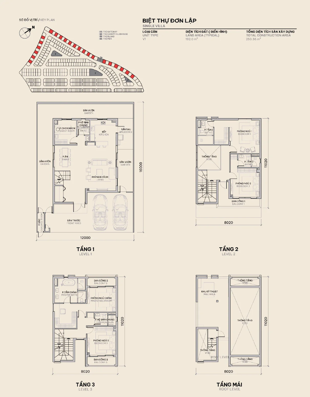 Mặt bằng biệt thự đơn lập phân khu the orchard