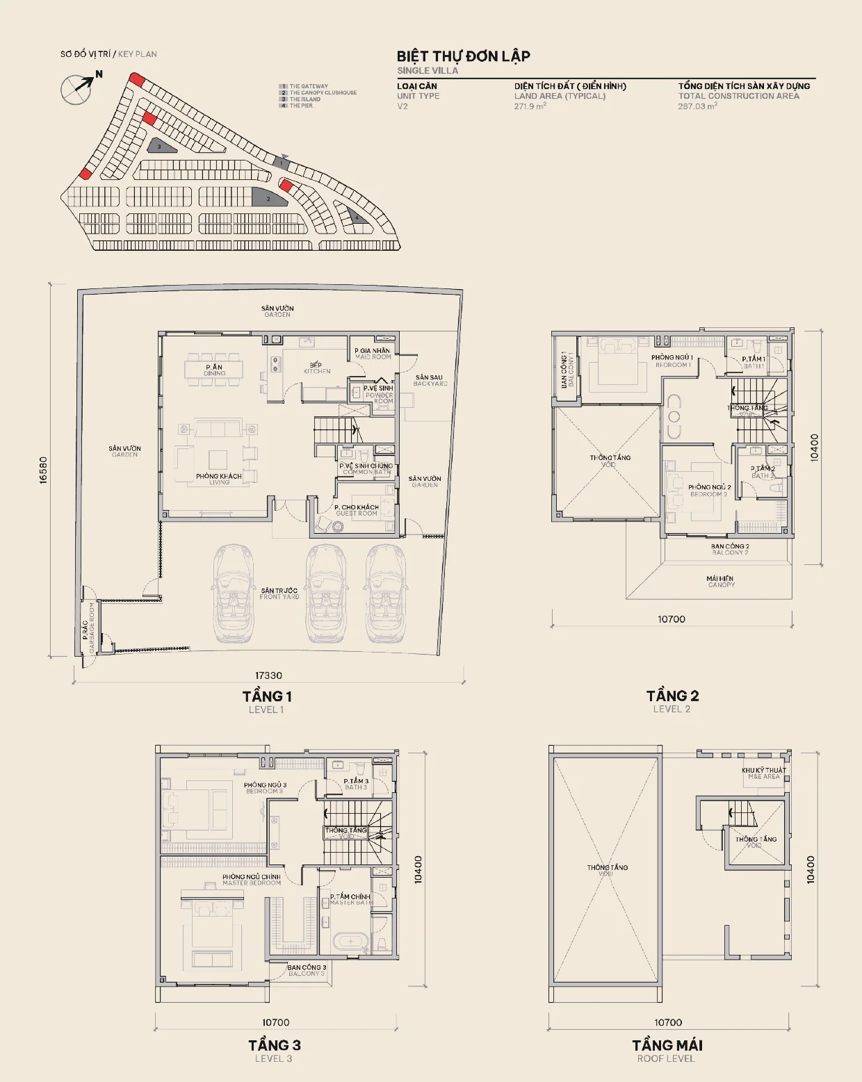 Mặt bằng biệt thự đơn lập phân khu the orchard