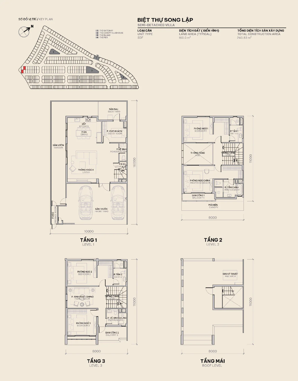 Mặt bằng biệt thự song lập phân khu the orchard