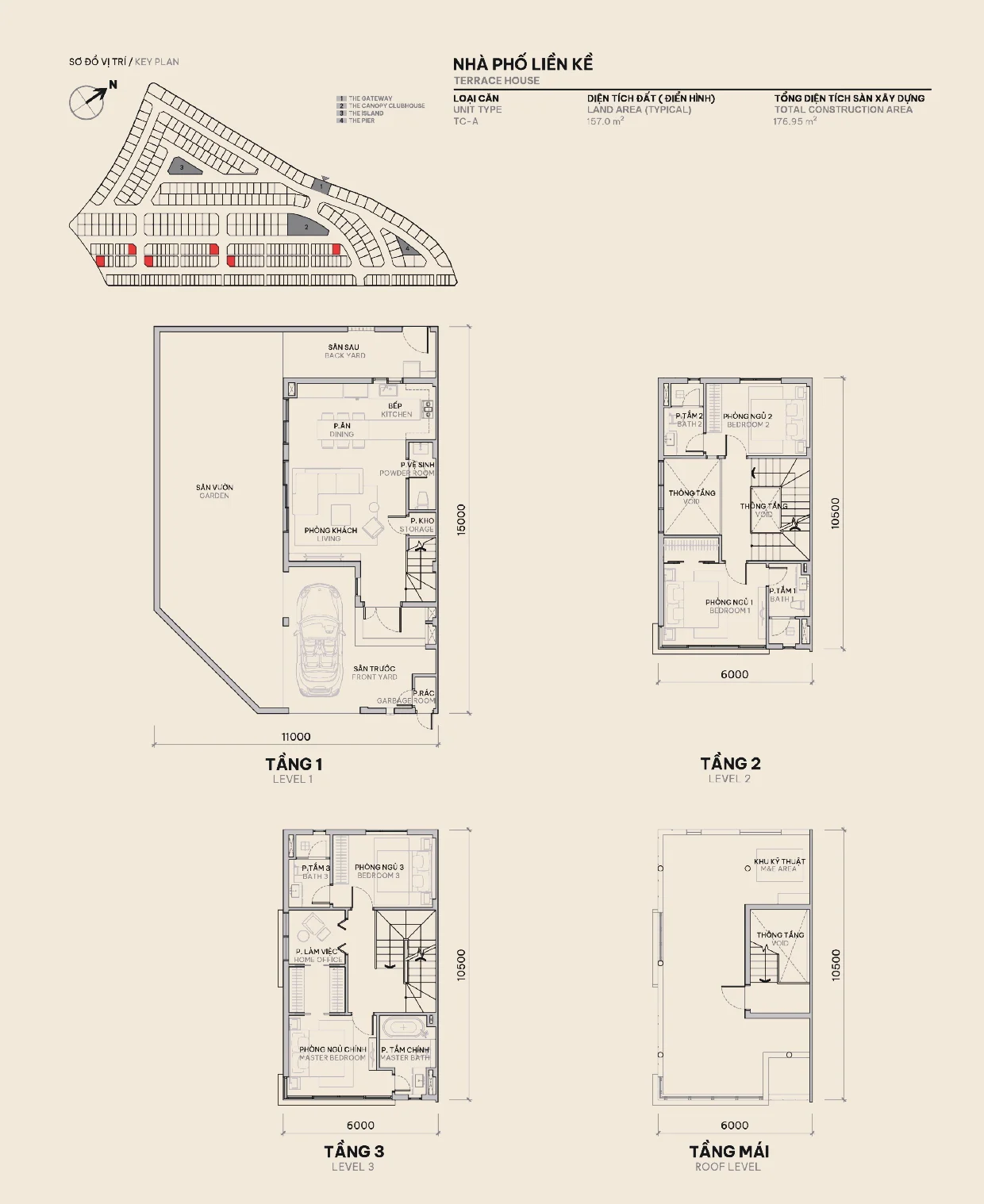 Mặt bằng Nhà Phố Liền Kề phân khu the orchard