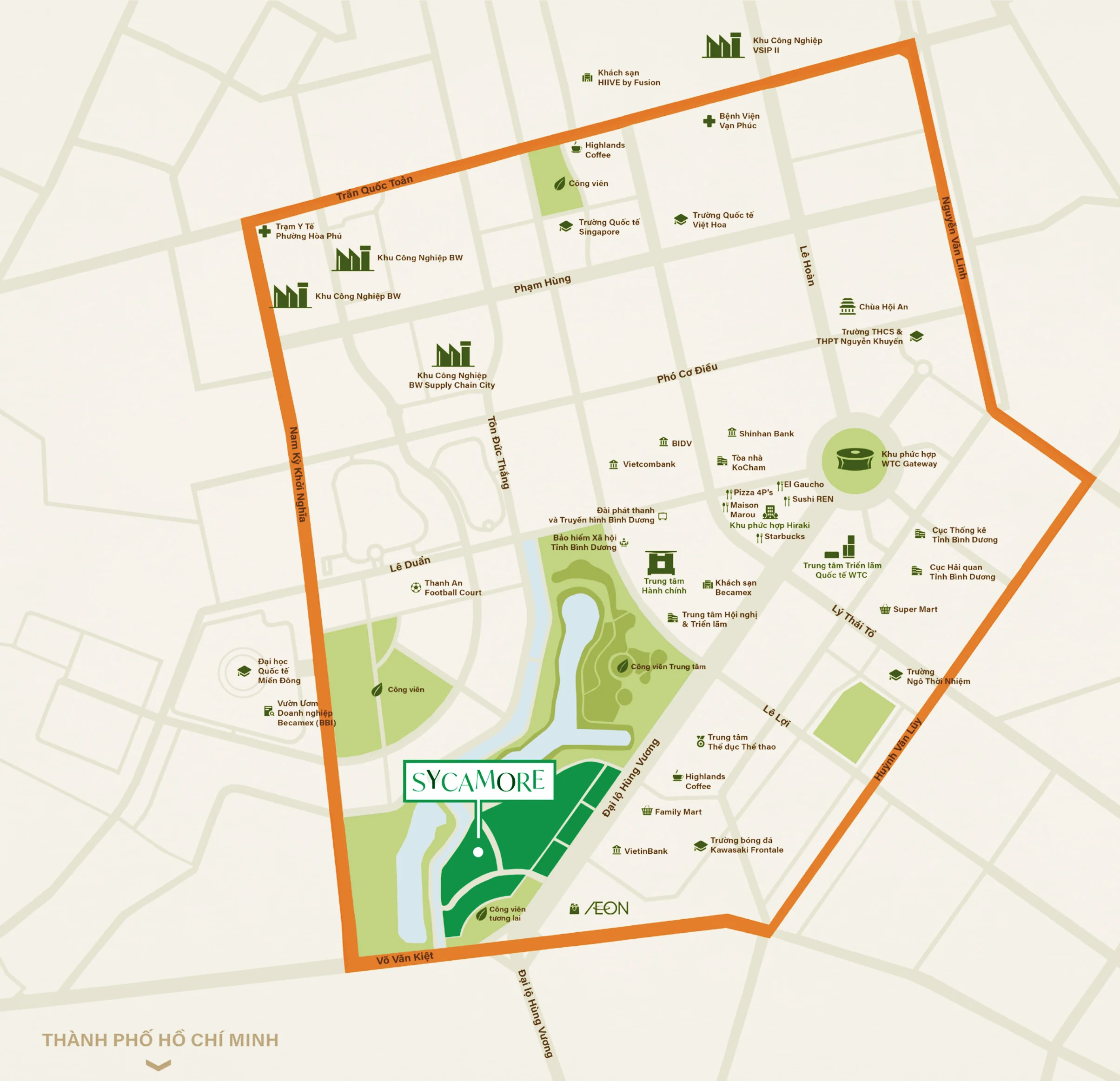 Vị trí dự án sycmaore bình dương