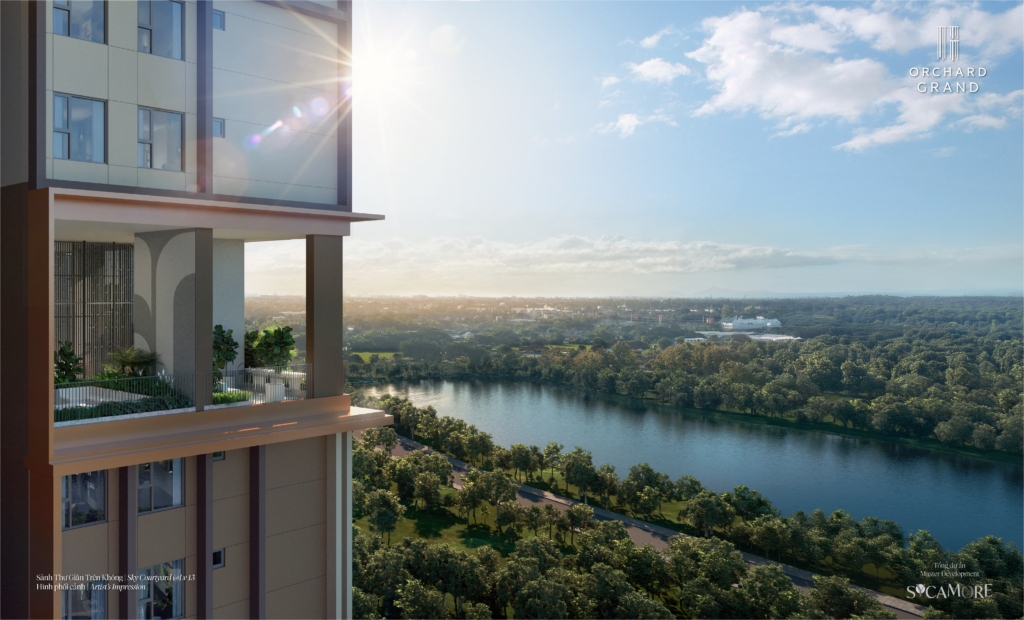 View trực diện từ lầu 13 - Orchard Grand Sycamore