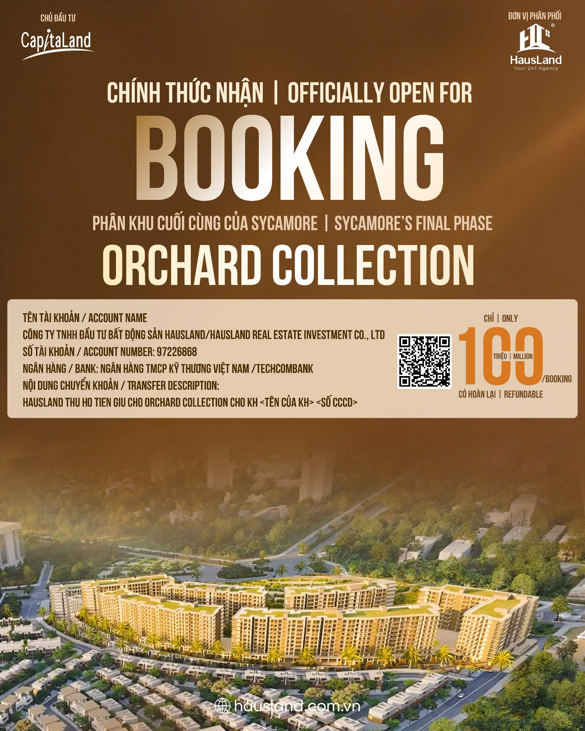 Chính thức nhận Booking phân khu Orchard Collection