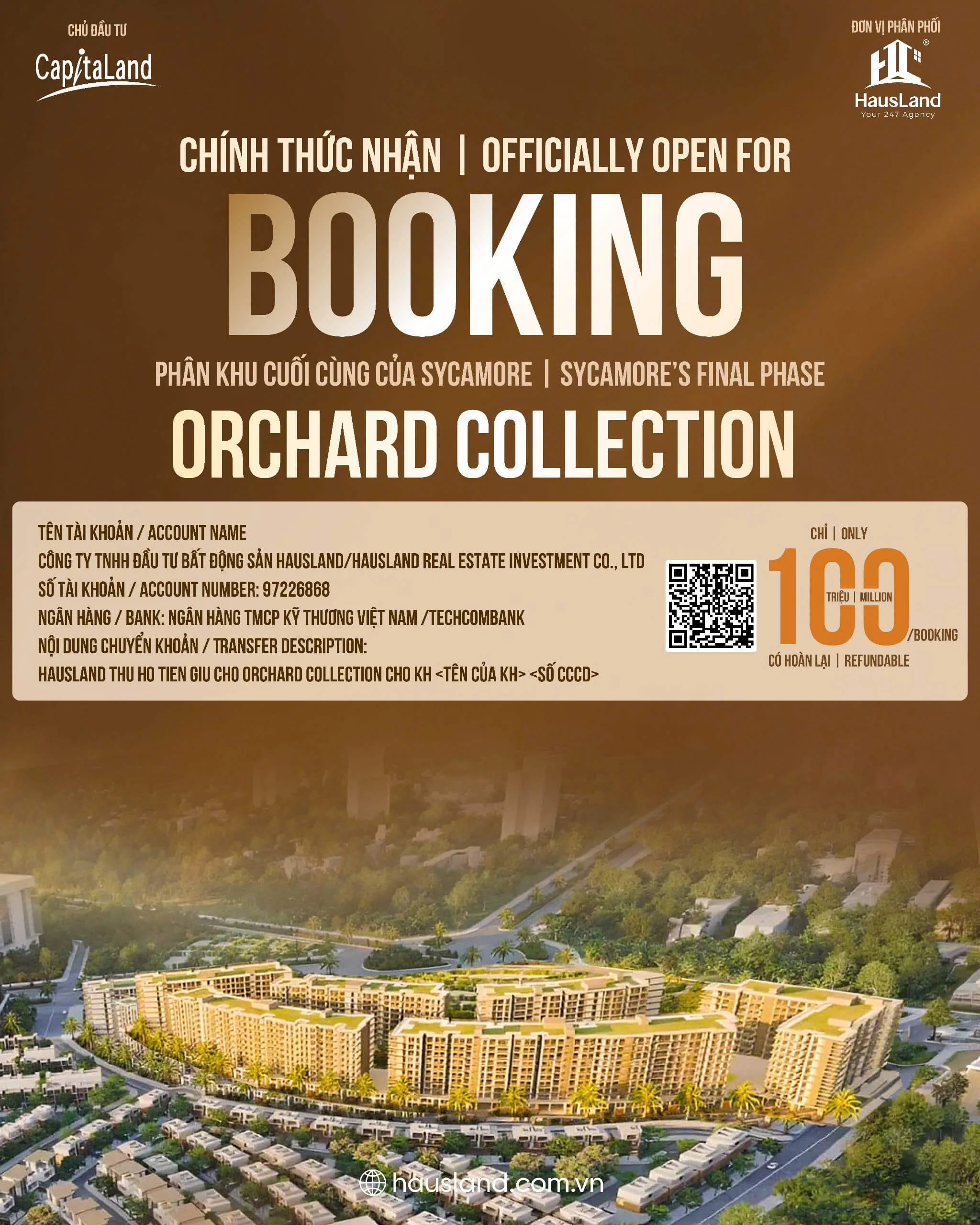Chính thức nhận Booking phân khu Orchard Collection